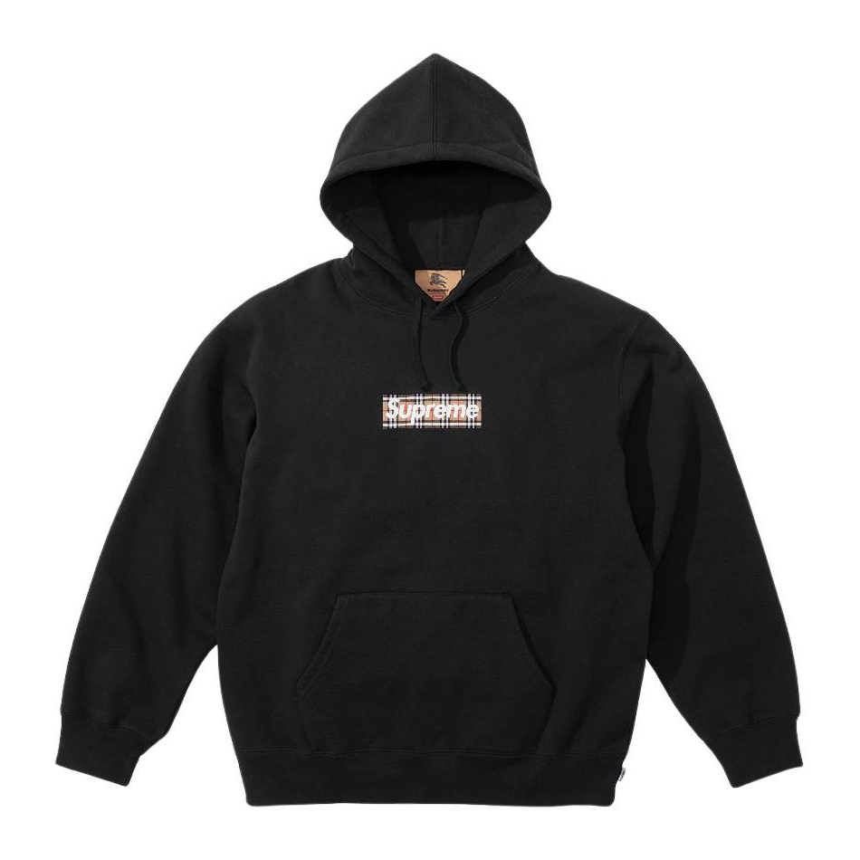 SUPREME BURBERRY® BOX LOGO HOODED SWEATSHIRT 黑/白-SS22SW