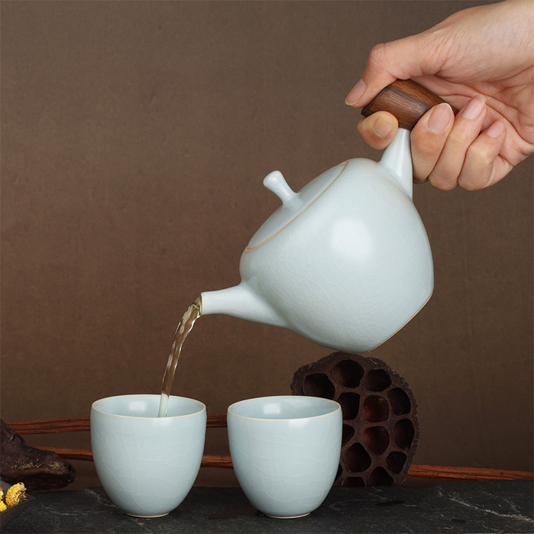 天青汝窯茶壺(230ml)