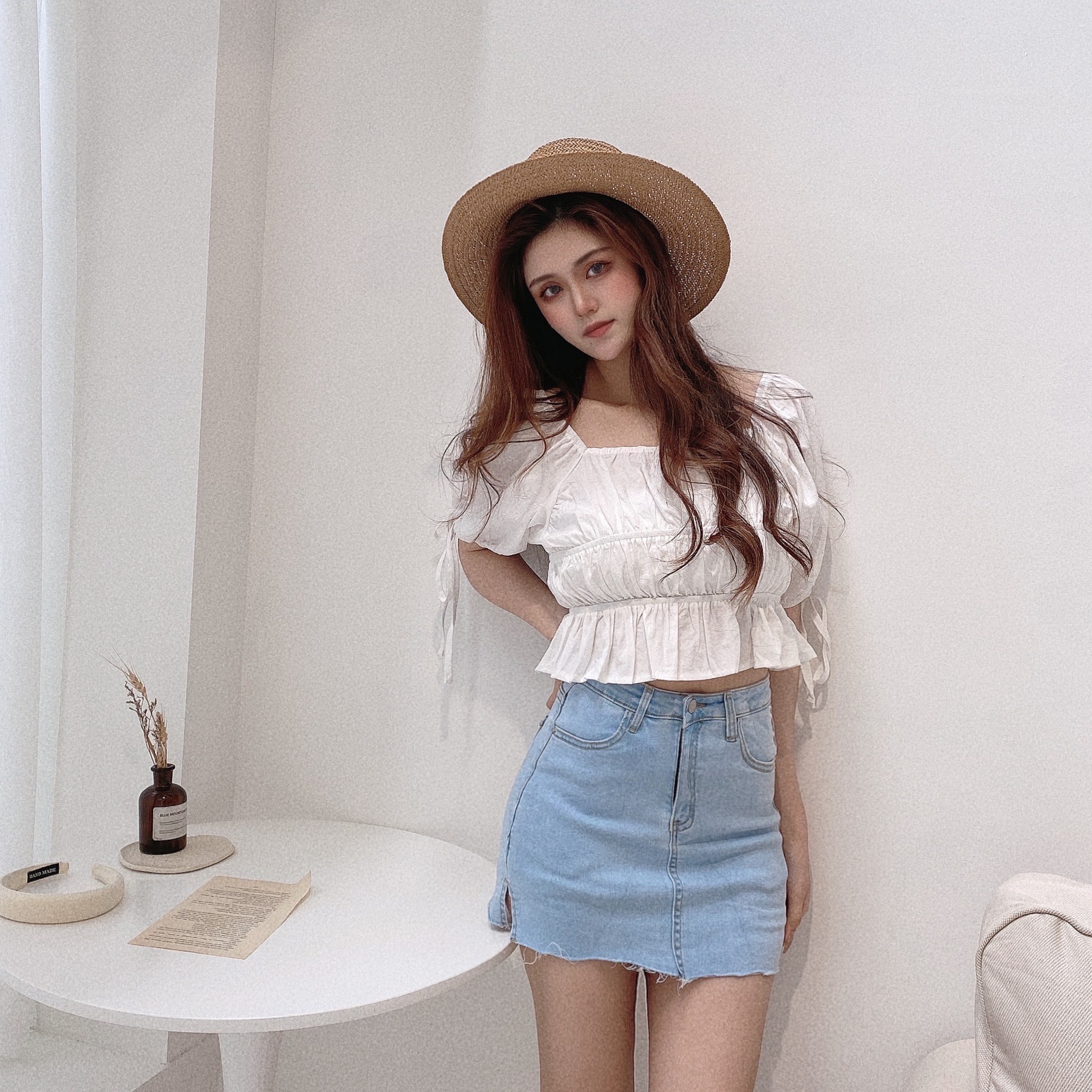 彈力百搭牛仔短裙/三色