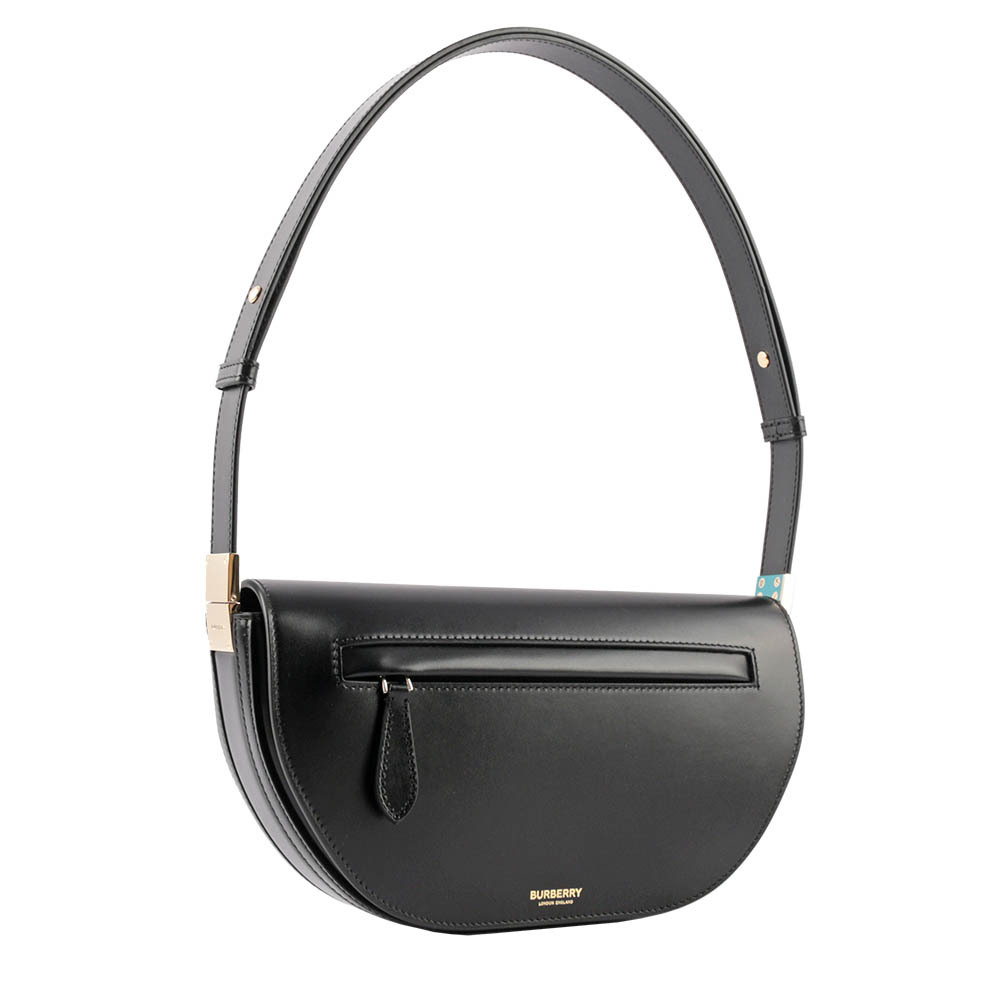 【BURBERRY】Olympia 小牛皮小型肩背包(黑色)