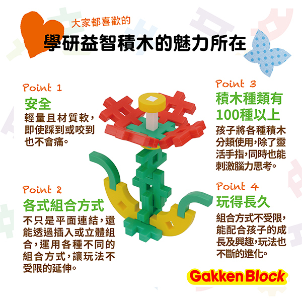 日本Gakken學研】軟積木－啟發系列（黃）68片