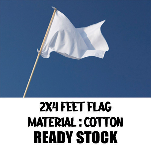 (Cotton)Bendera Putih /  White Flag *Ready Stock*