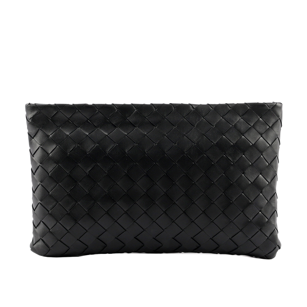 【BOTTEGA VENETA】新款小羊皮及小牛皮大格編織手拿包