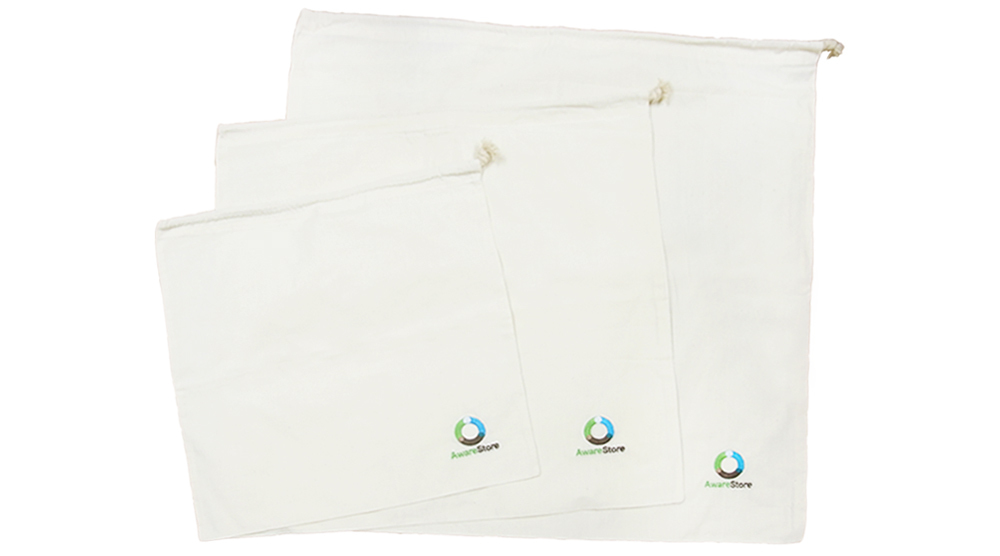 索繩棉布袋 AwareStore 刺繡
