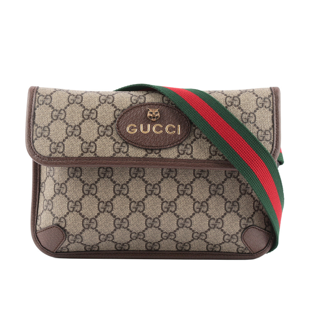 【GUCCI】Neo Vintage GG Supreme 帆布虎頭腰包