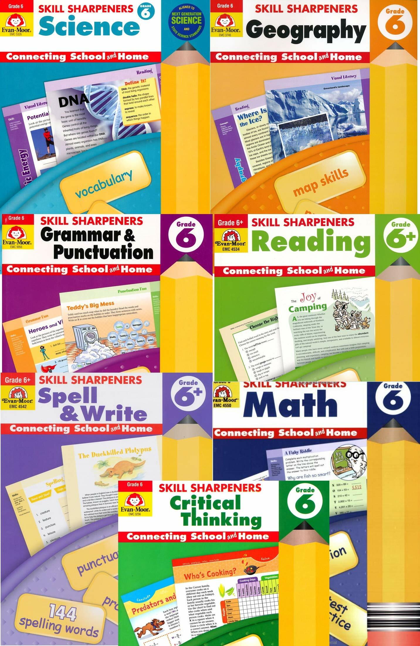 Evan Moor Evan Moor Evan-Moor Skill Sharpeners (7books) Grade 6