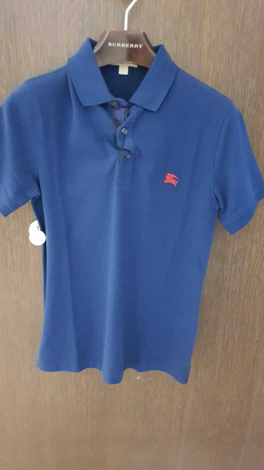 [E] BURBERRY POLO TEE WITH LOGO,BRIGHT NAVY BL, 40612331005 (EB110)