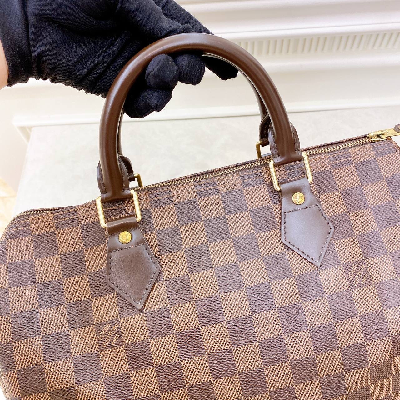 Louis Vuitton Speedy 30 Damier ebony Brown Cloth ref.170255 - Joli