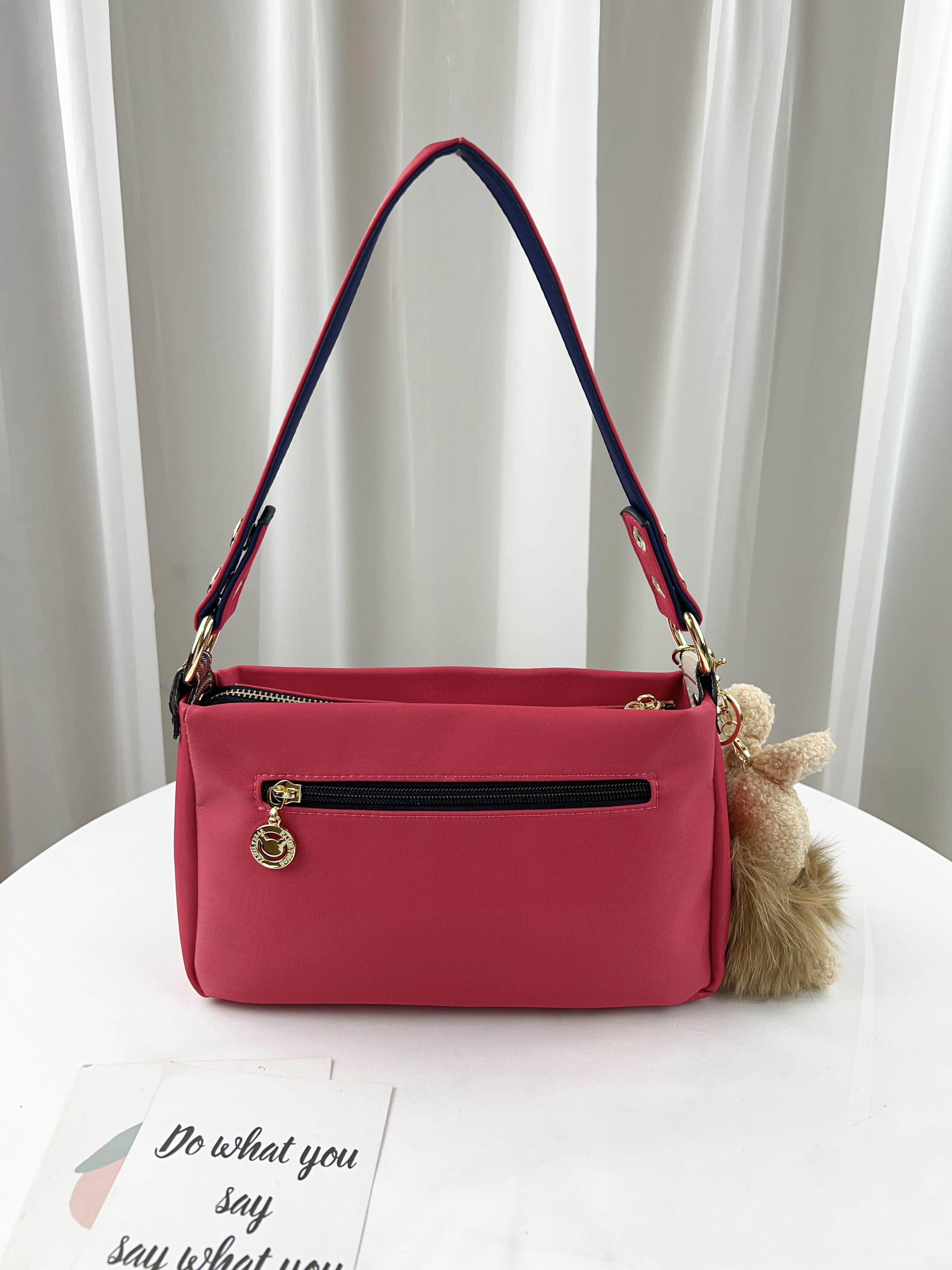 FamilyBear 藍配橘紅拼色 防潑水肩背包 / 側背包   #29549