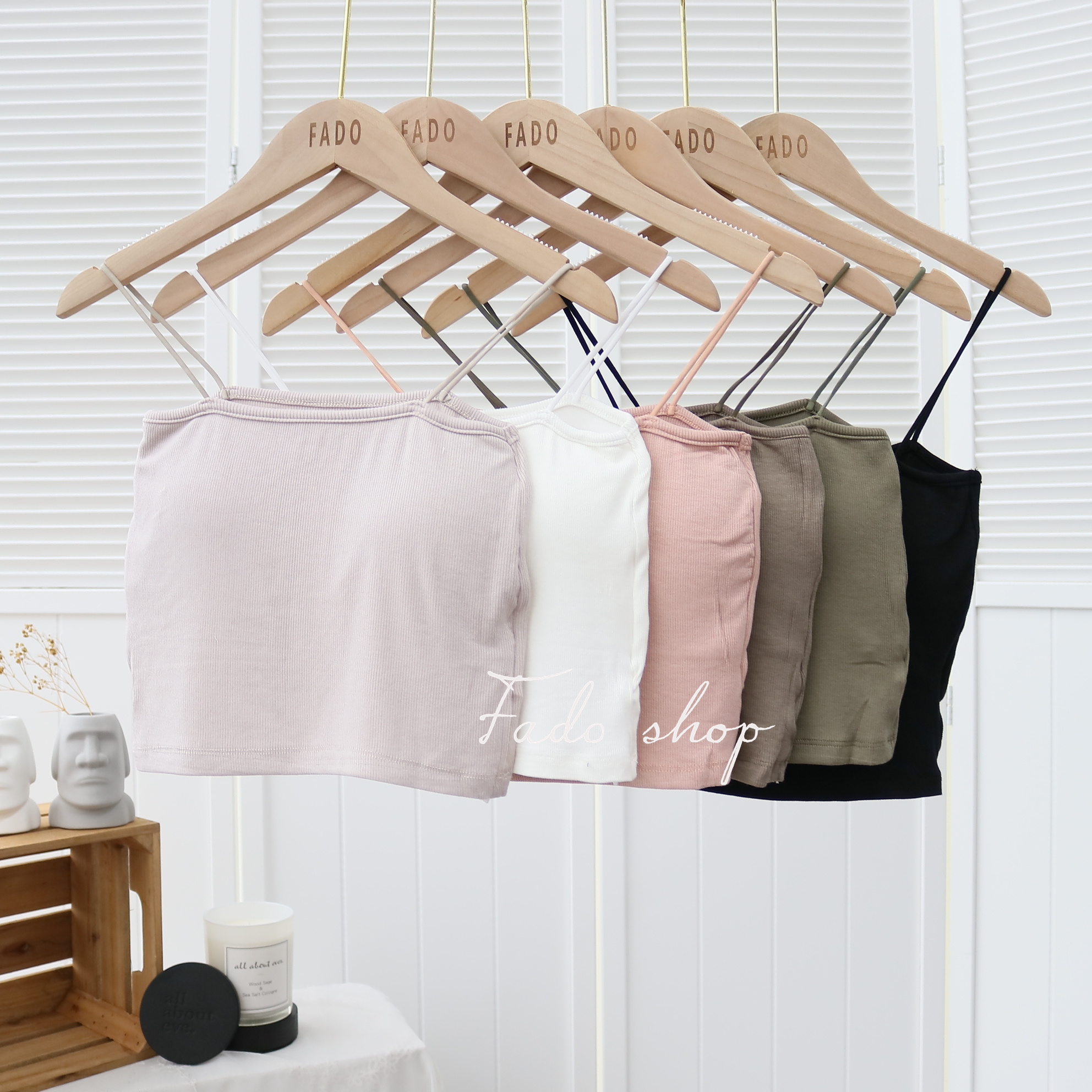 法朵Fado shop｜素面坑條附罩杯彈力背心 526C004 六色