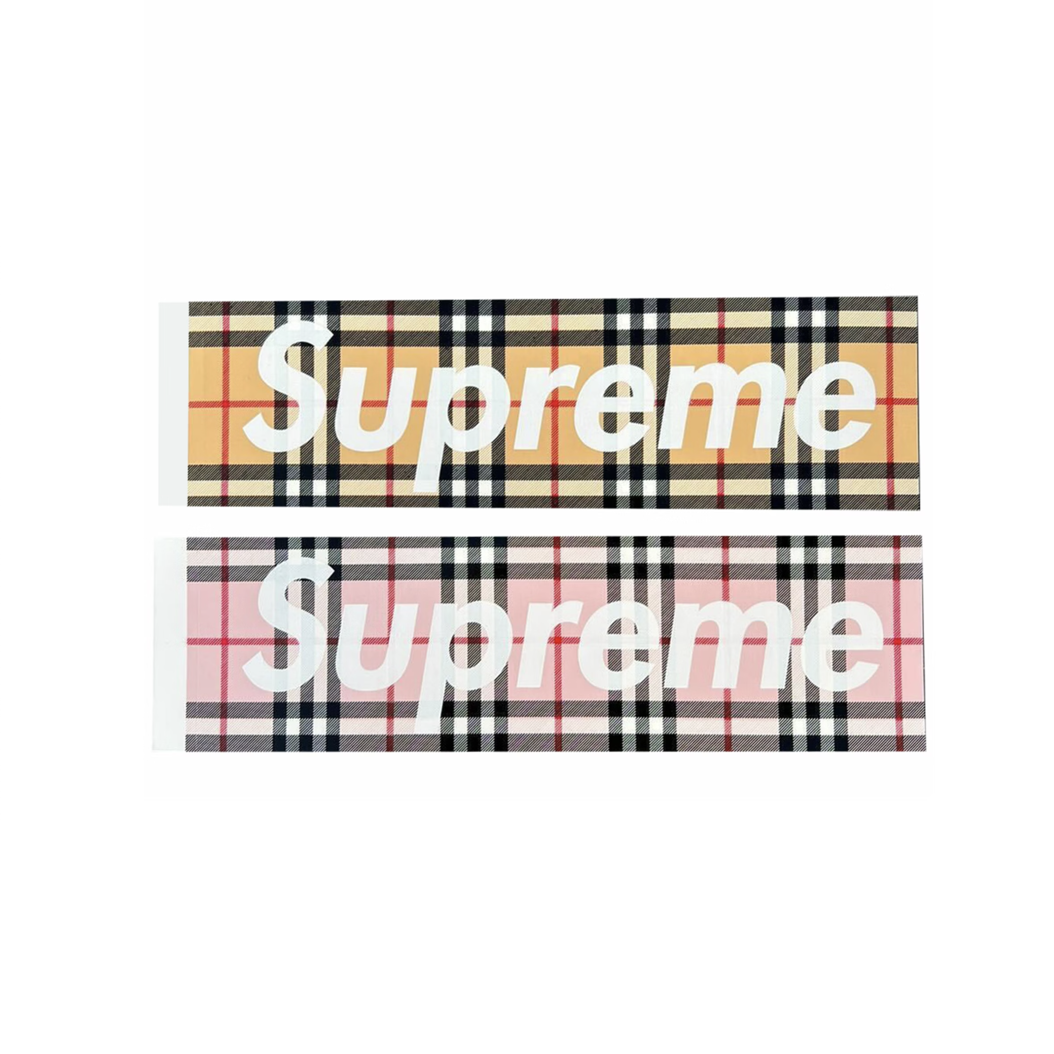 SUPREME BURBERRY® LOGO STICKER 卡其色/粉色