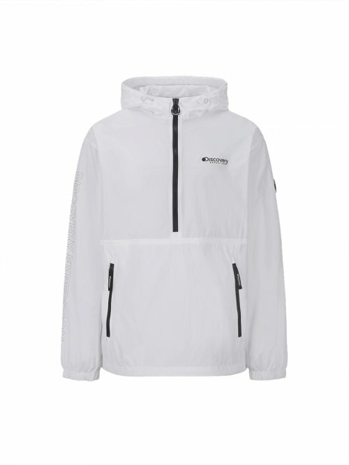 Discovery 輕量 男 連帽 衝鋒衣 防風外套 白 DXWJ55023-WHS
