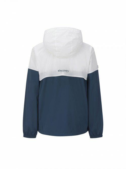 Discovery 輕量 男 連帽 臂徽章 風衣 外套 綠松石 DMWJ61023-TQD