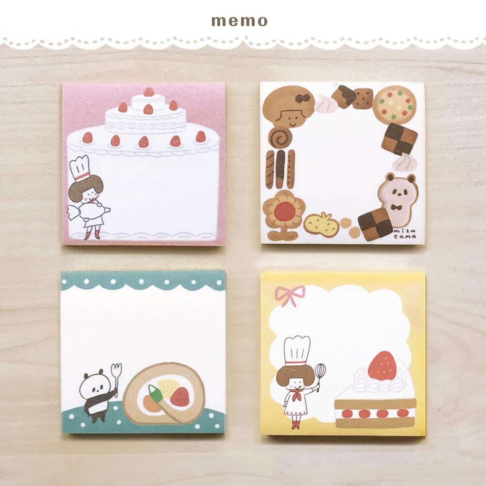 Furukawashiko x Papier Platz x Mizutama Memo Pad－Cake Shop Series (Japanese Stationery Brand)