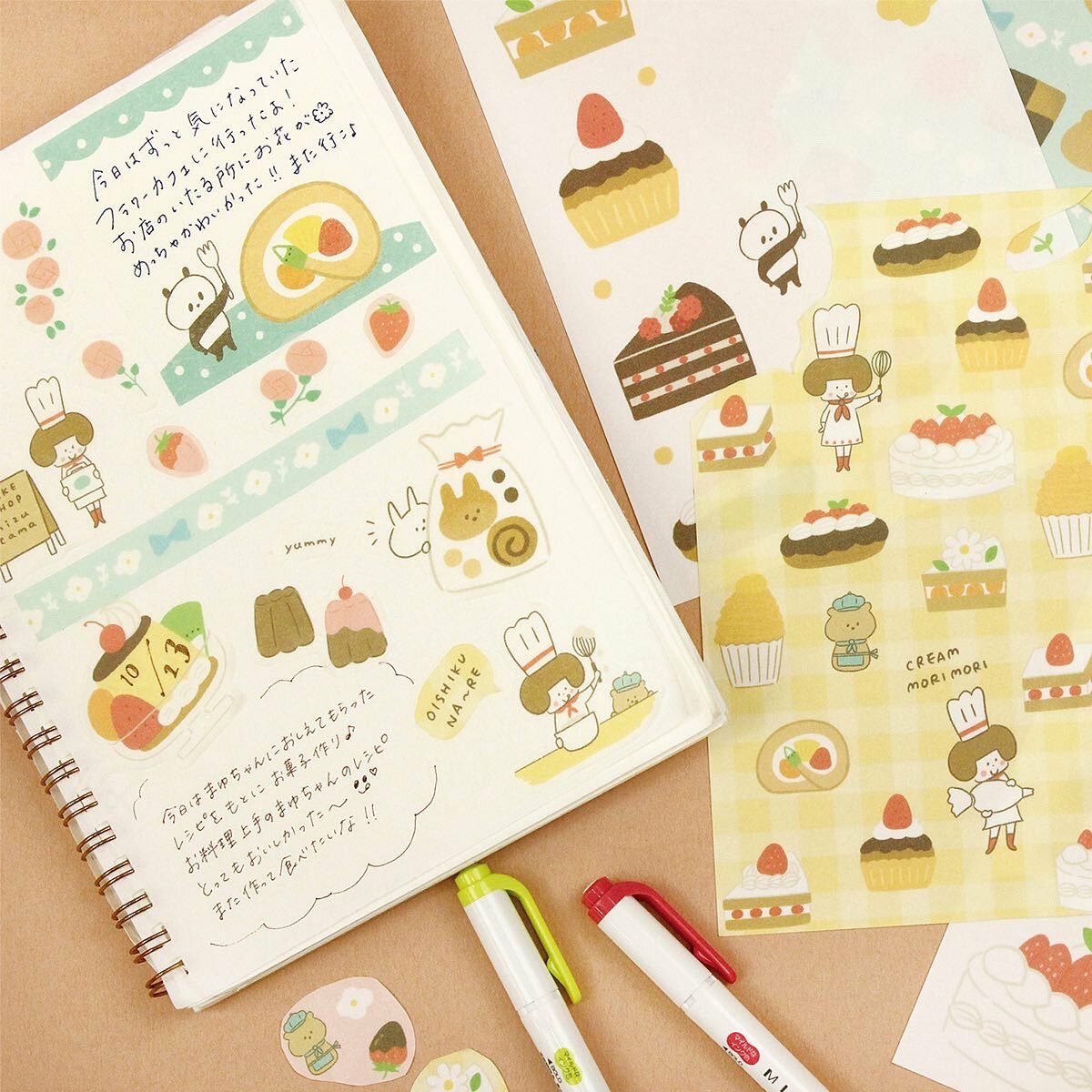 Furukawashiko x Papier Platz x Mizutama Big Stickers－Cake Shop Series (Japanese Stationery Brand)