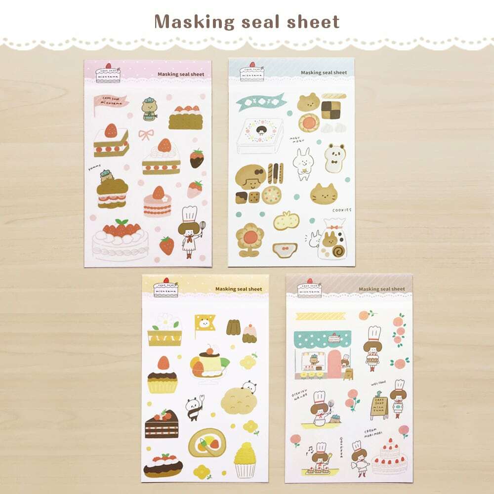 Furukawashiko x Papier Platz x Mizutama Big Stickers－Cake Shop Series (Japanese Stationery Brand)