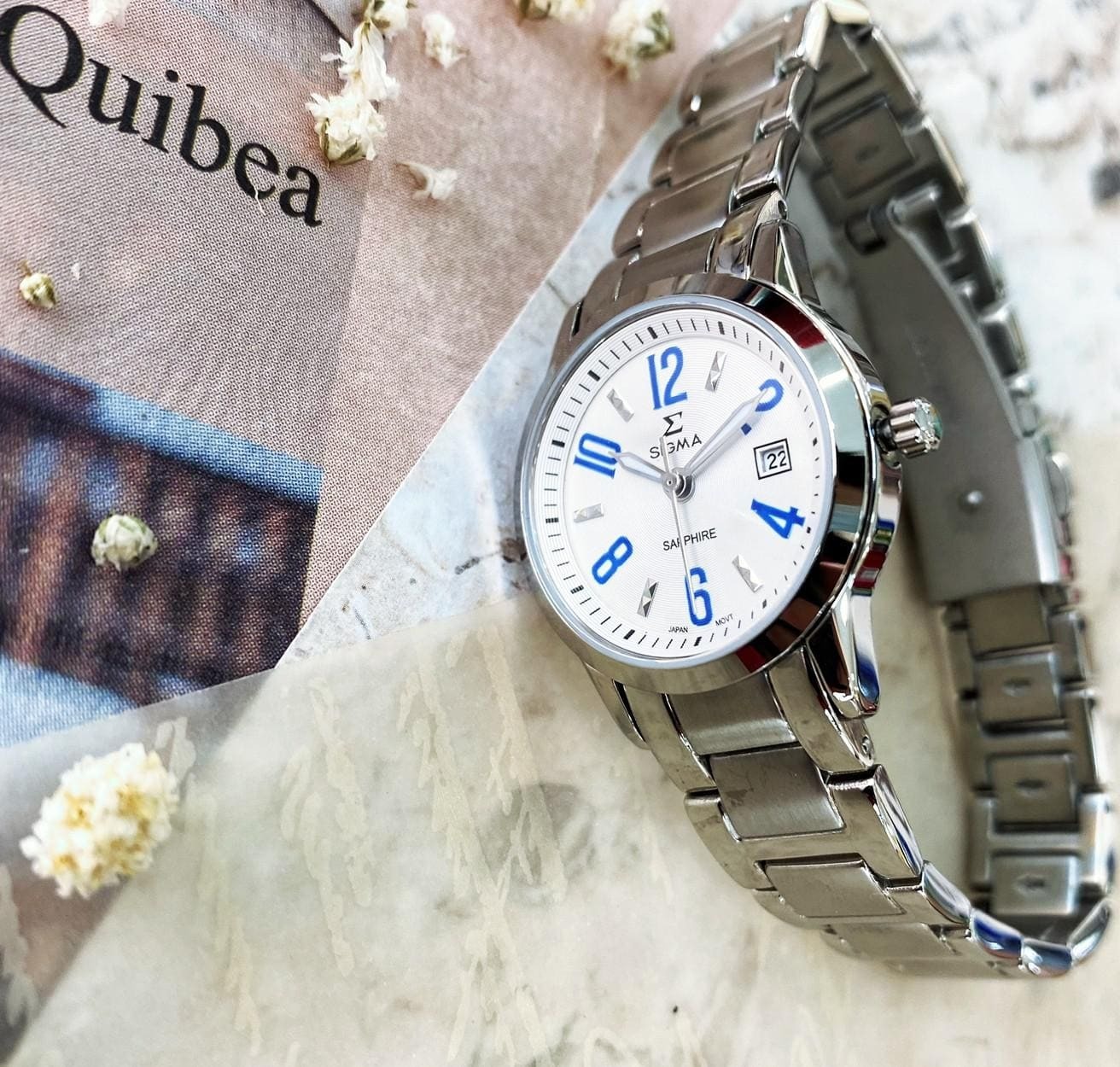 【SIGMA】簡約數字刻度女錶 88023L-3 27mm  現代鐘錶