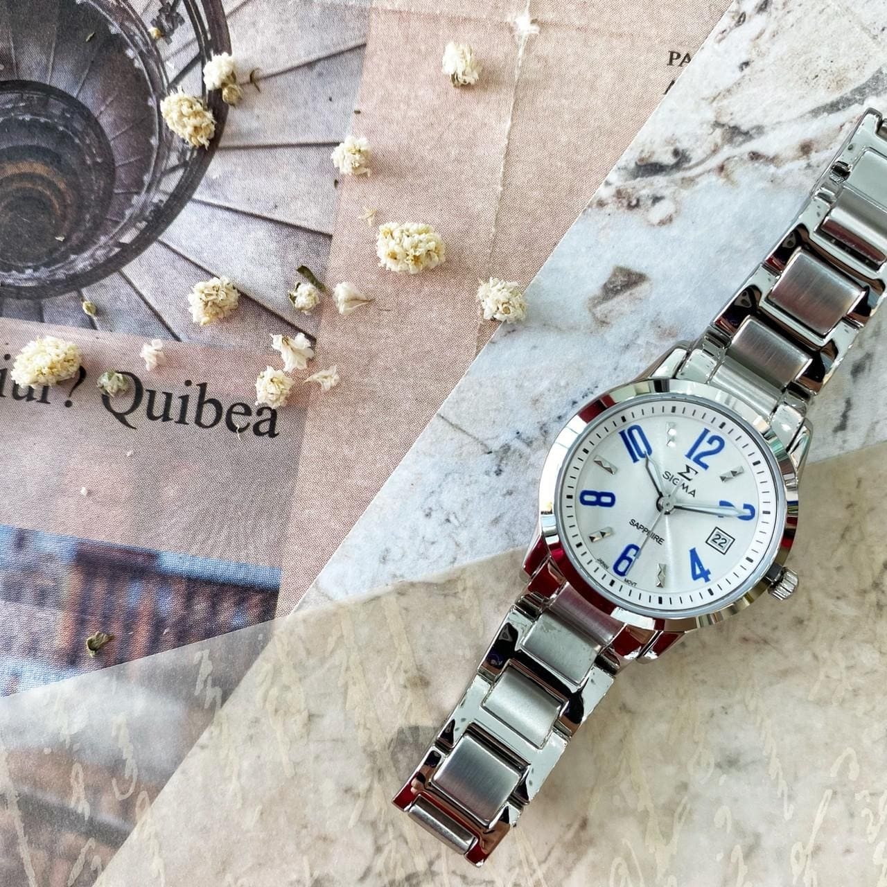 【SIGMA】簡約數字刻度女錶 88023L-3 27mm  現代鐘錶