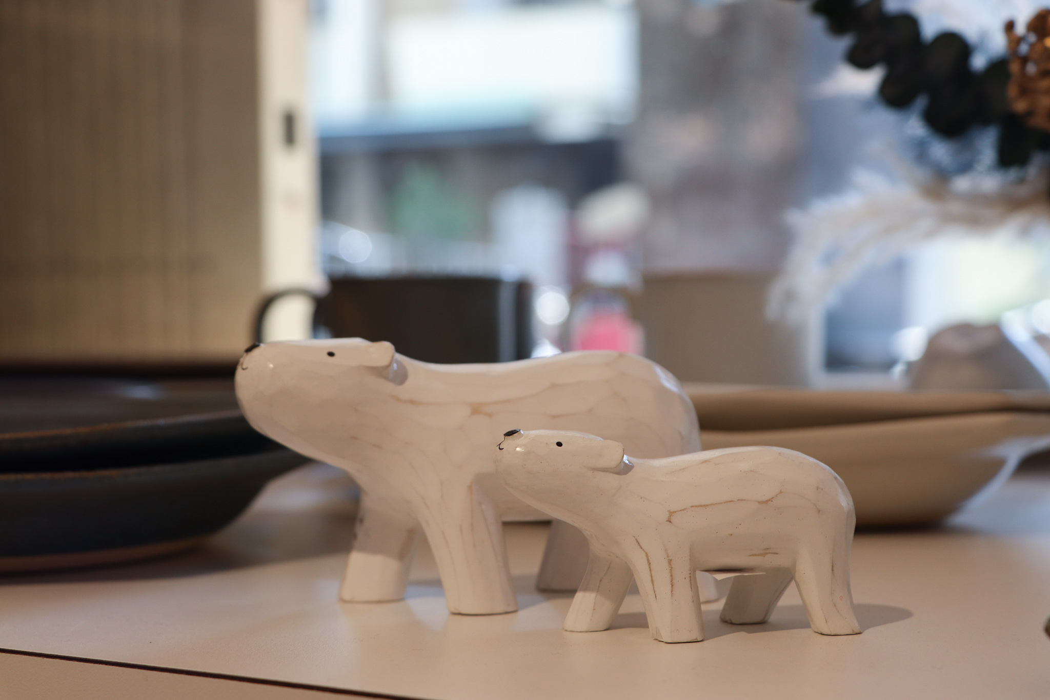 T-lab 北極熊親子 木雕