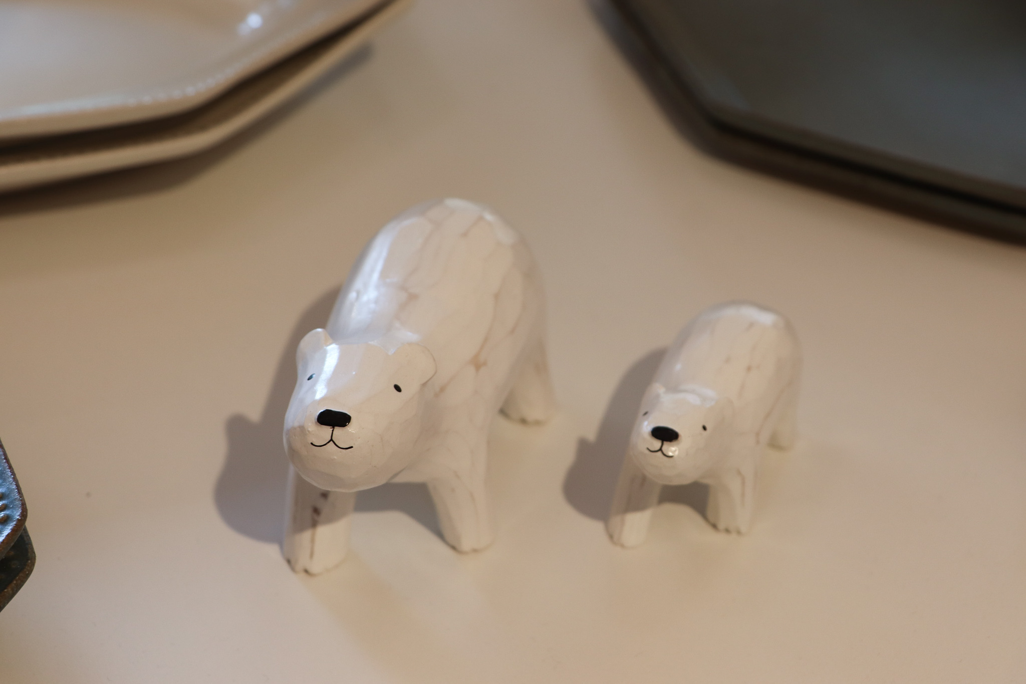 T-lab 北極熊親子 木雕