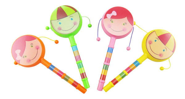 雙面波浪塑膠搖鼓 LH111702