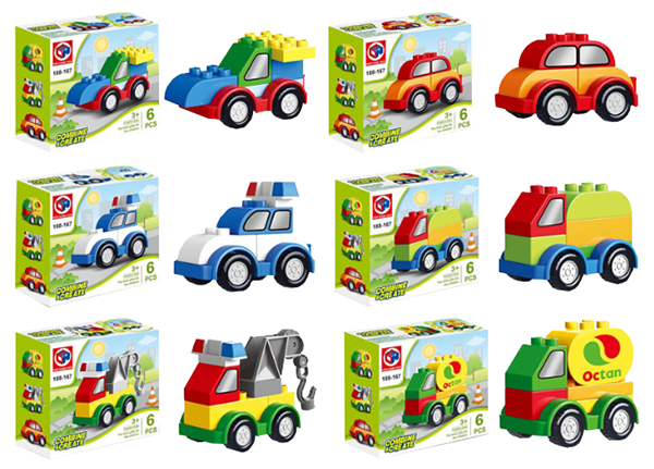 城市卡通玩具車拼裝積木 P167