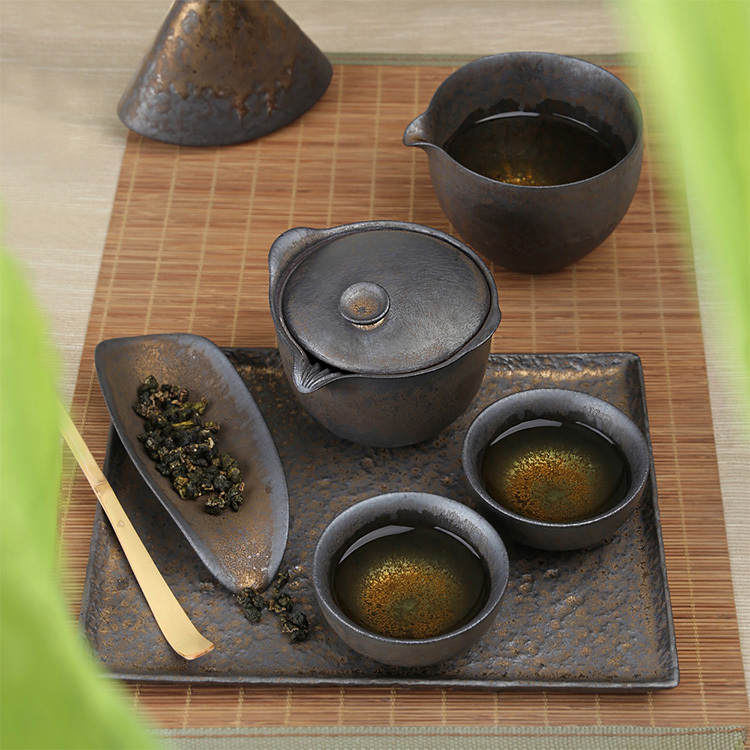 黑鐵釉四件式旅行組