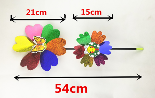 七彩雙輪亮片卡通風車 625