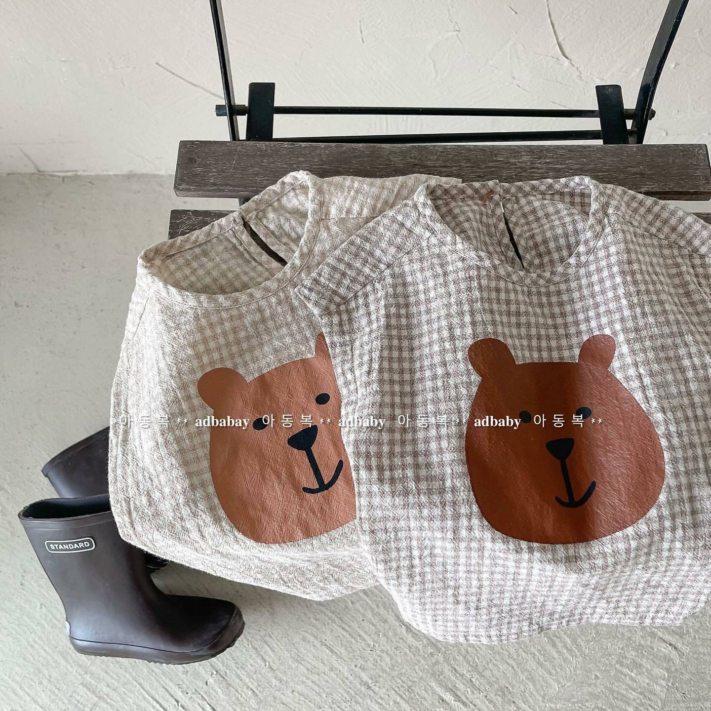 大頭熊棉麻上衣