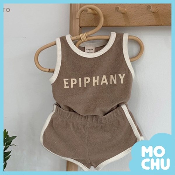 字母無袖背心套裝(兩色)