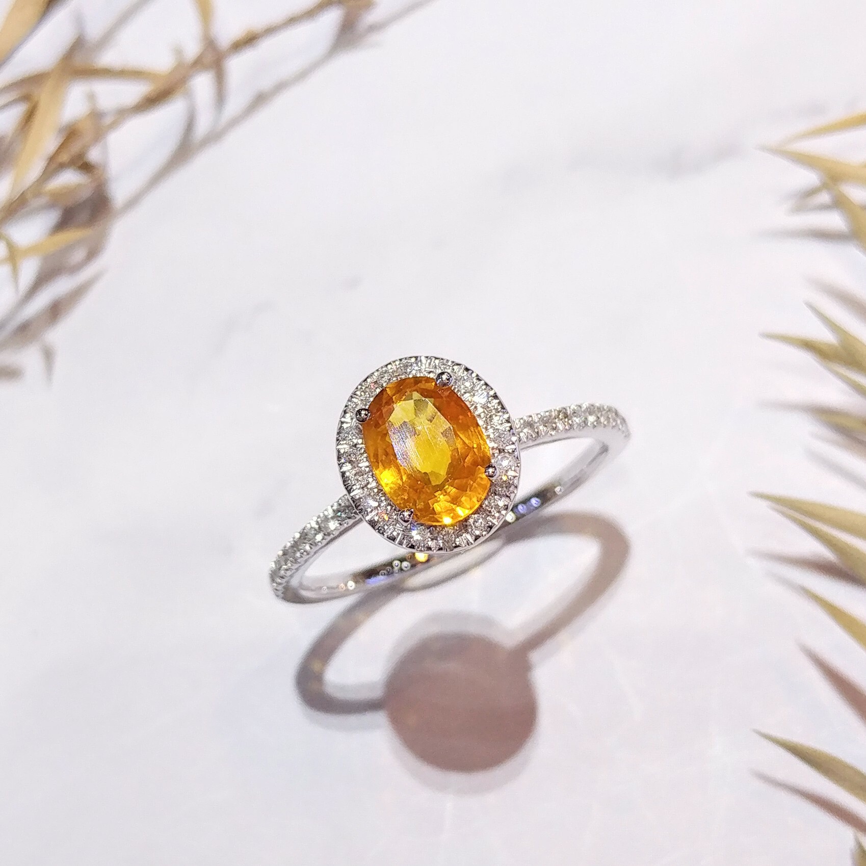 18K White Gold 1.11ct Sapphire and Diamond Ring