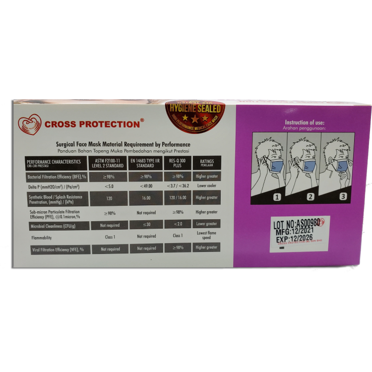 Cross Protection - 三層外科口罩 | 50片 (非獨立包裝)