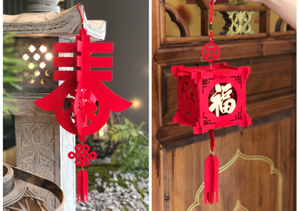 DIY無紡布福字宮燈籠 M480