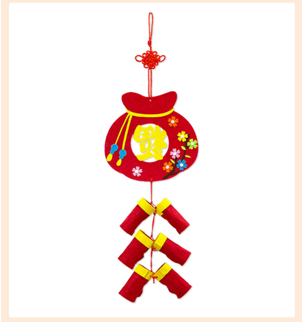 DIY新年布藝鞭炮掛飾材料包 M5015