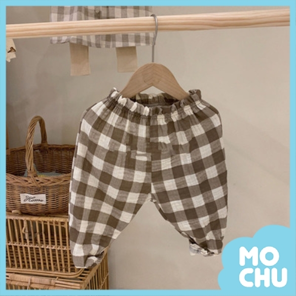 印花格子防蚊褲