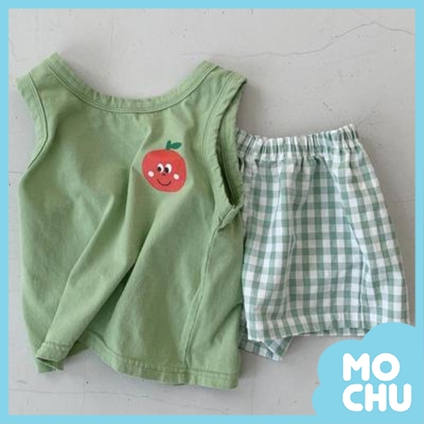 水果微笑無袖背心套裝(三色)