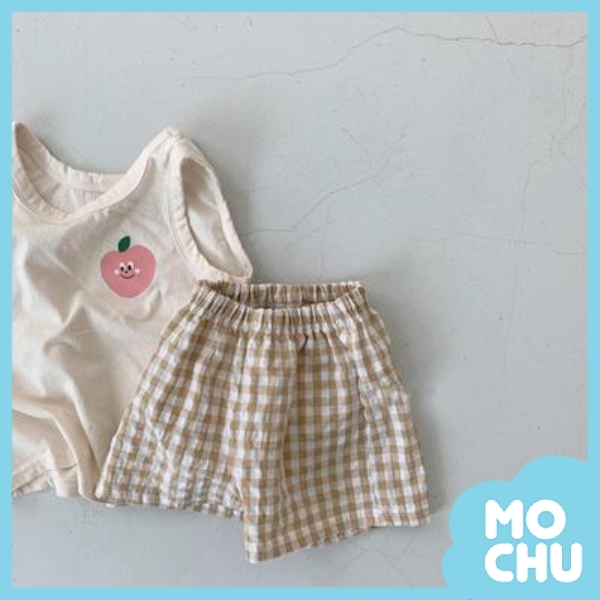 水果微笑無袖背心套裝(三色)