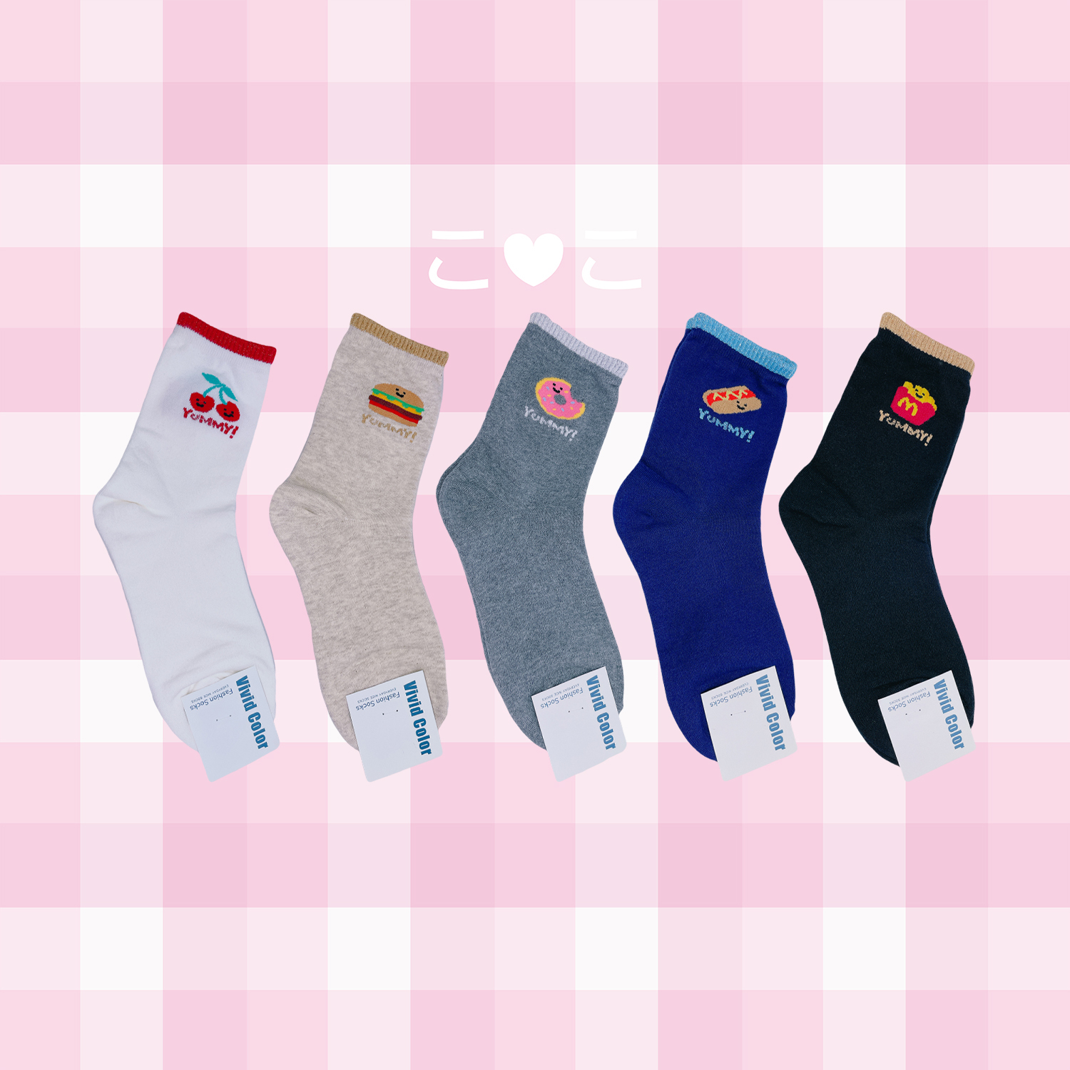 正韓笑臉食物造型襪子