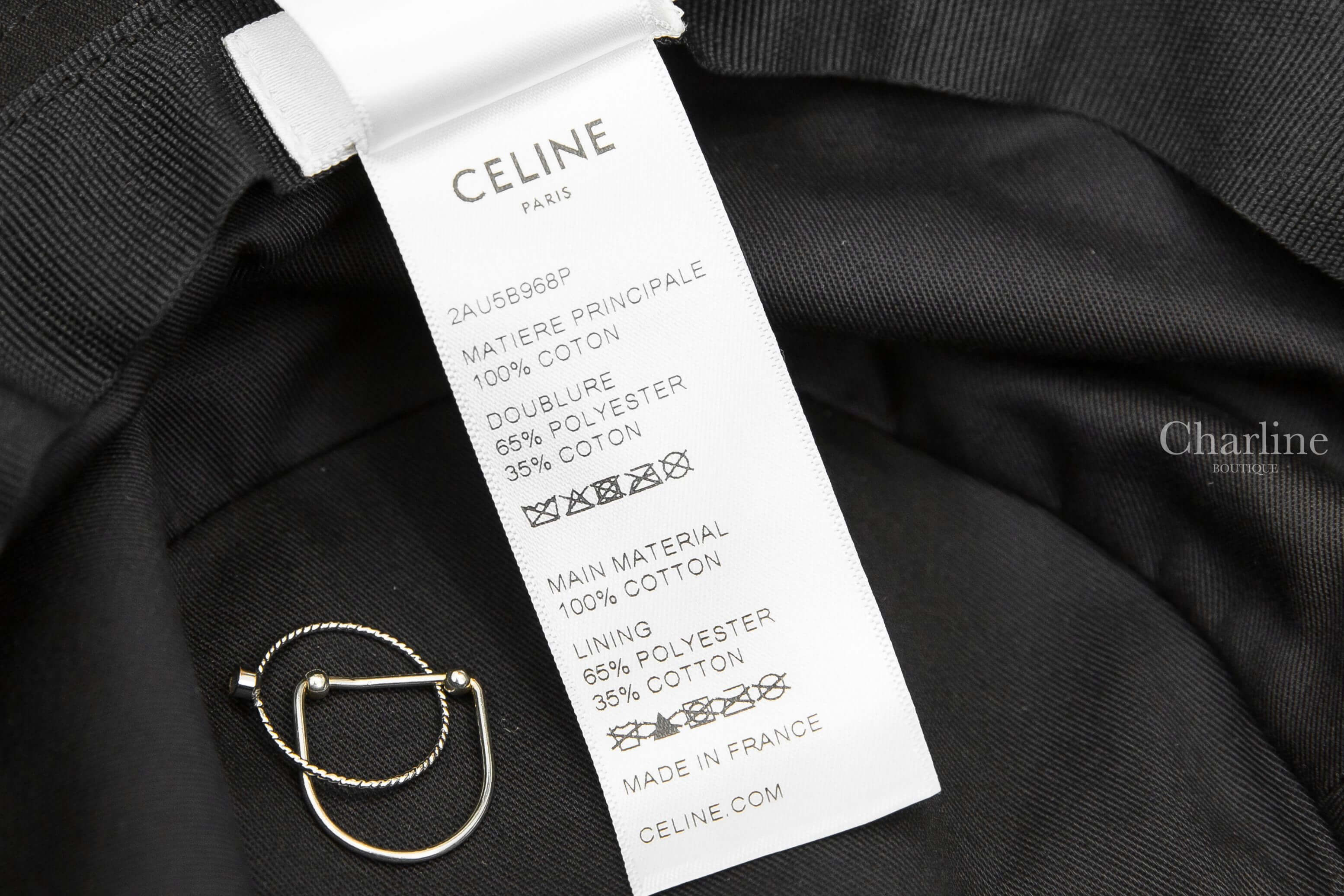 Celine Celine Bucket Hat In Gabardine Cotton 黑色白字印花棉質漁夫帽-Charline Boutique 精品代購