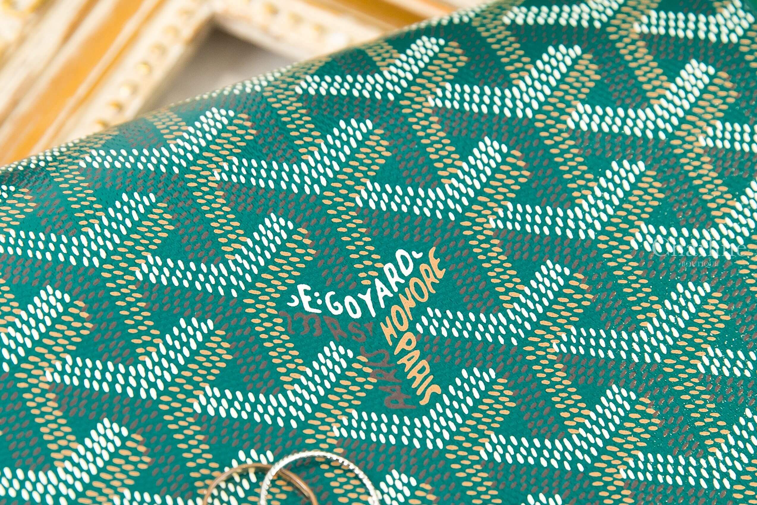 Goyard Plumet Pocket Wallet 綠色帆布小牛皮肩背包