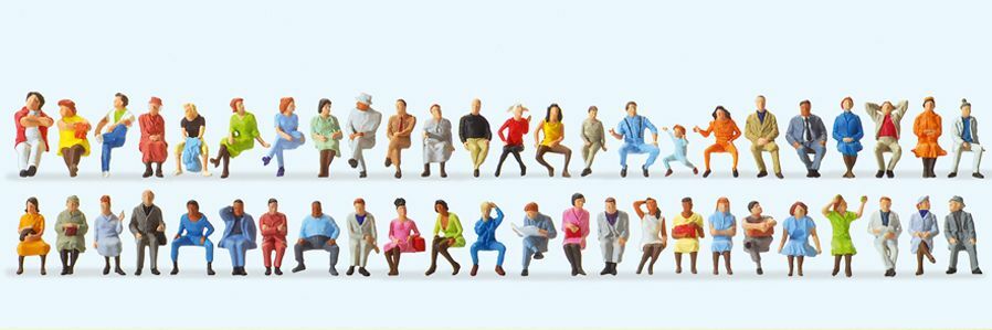 Preiser 14418 HO scale, Seated people, 48 pcs.