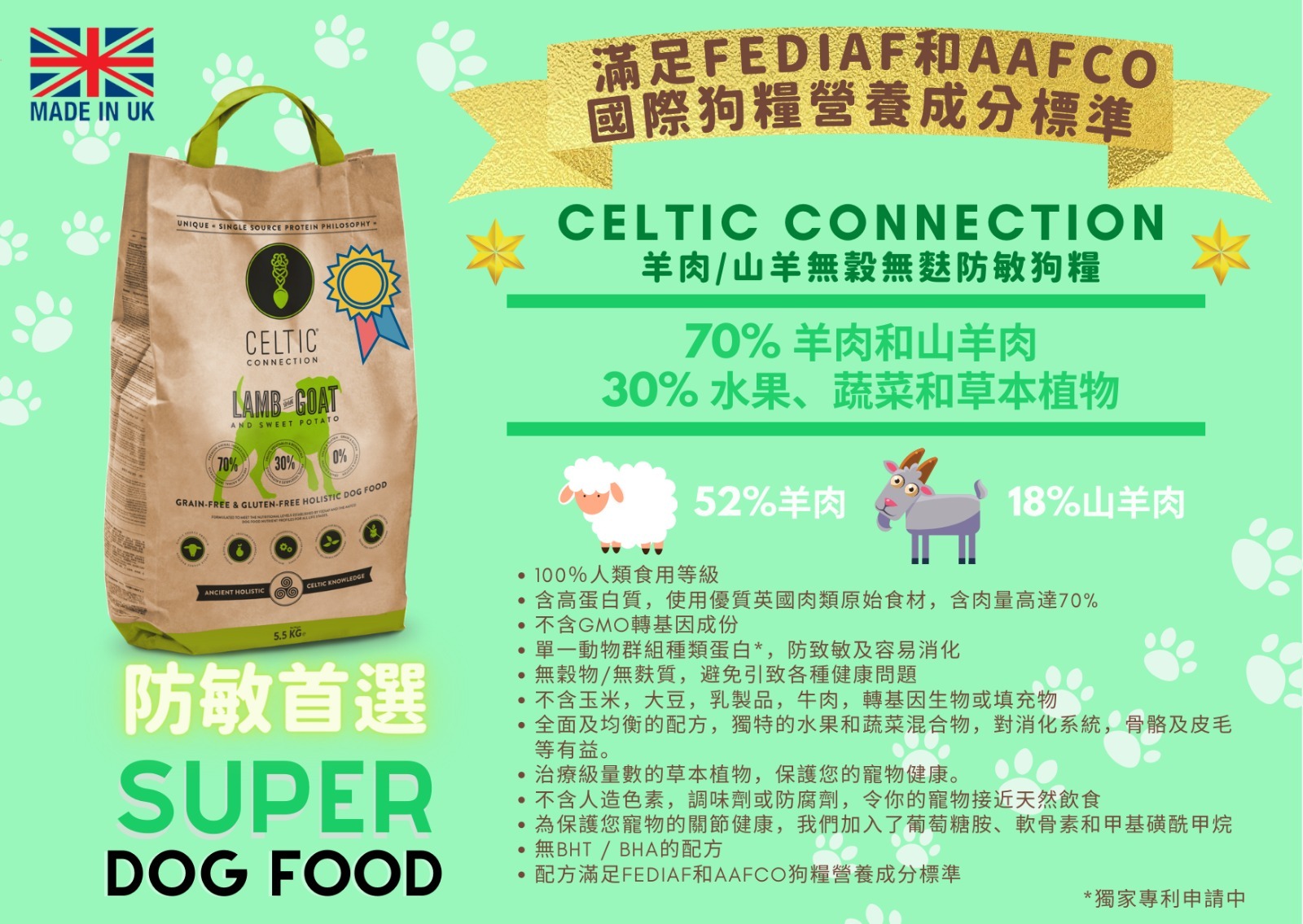 CELTIC CONNECTION 羊肉丨山羊無穀無麩防敏狗糧（香港行貨）