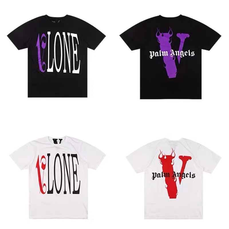 VLONE X PALMANGELS 聯名 限定款 火焰 大V 短袖 短TEE