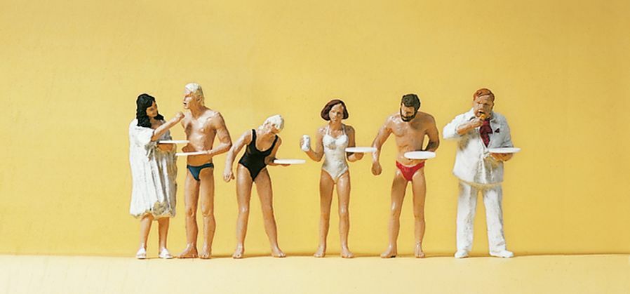 Preiser 10424 HO scale, Buffet in beachwear