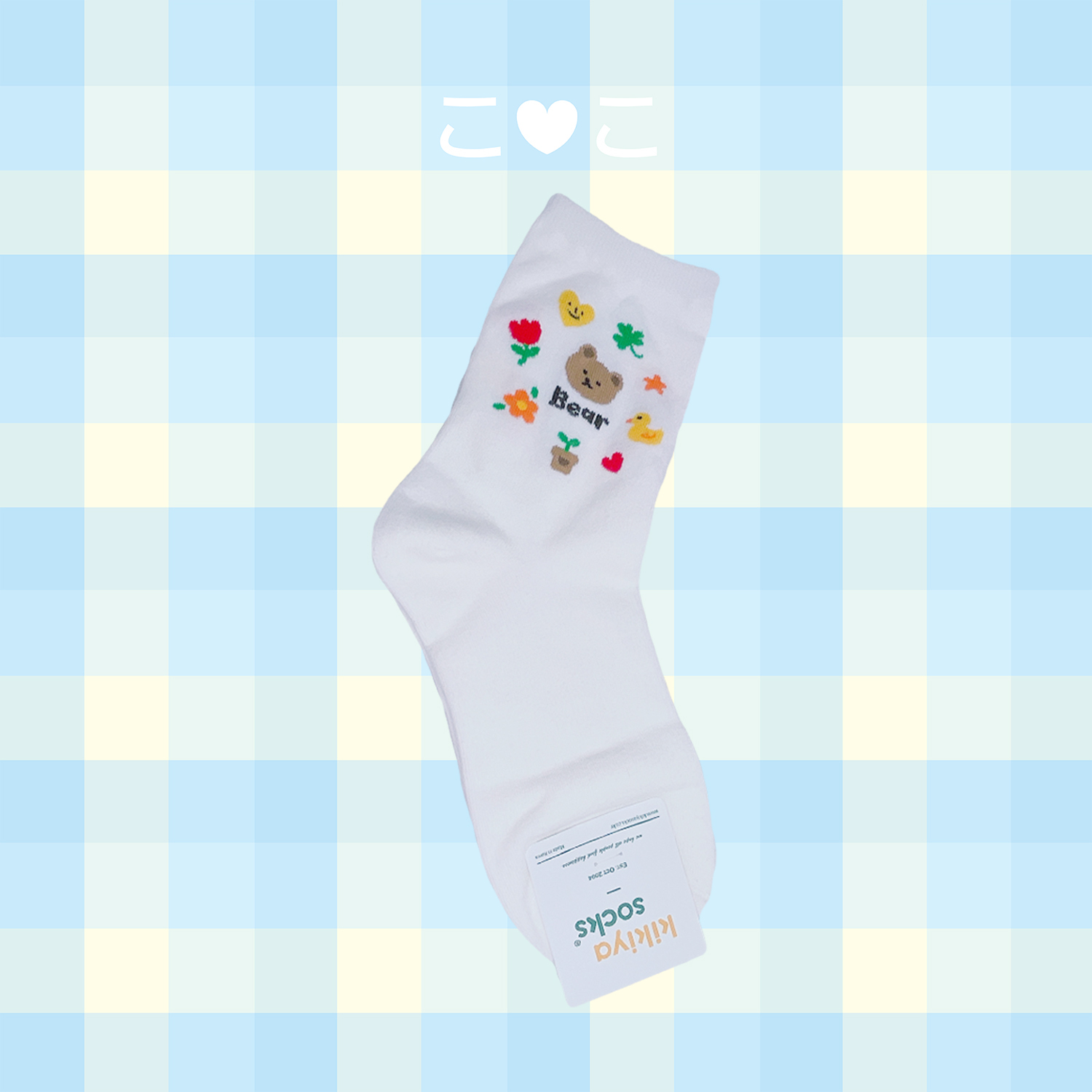 正韓可愛小熊插畫襪子