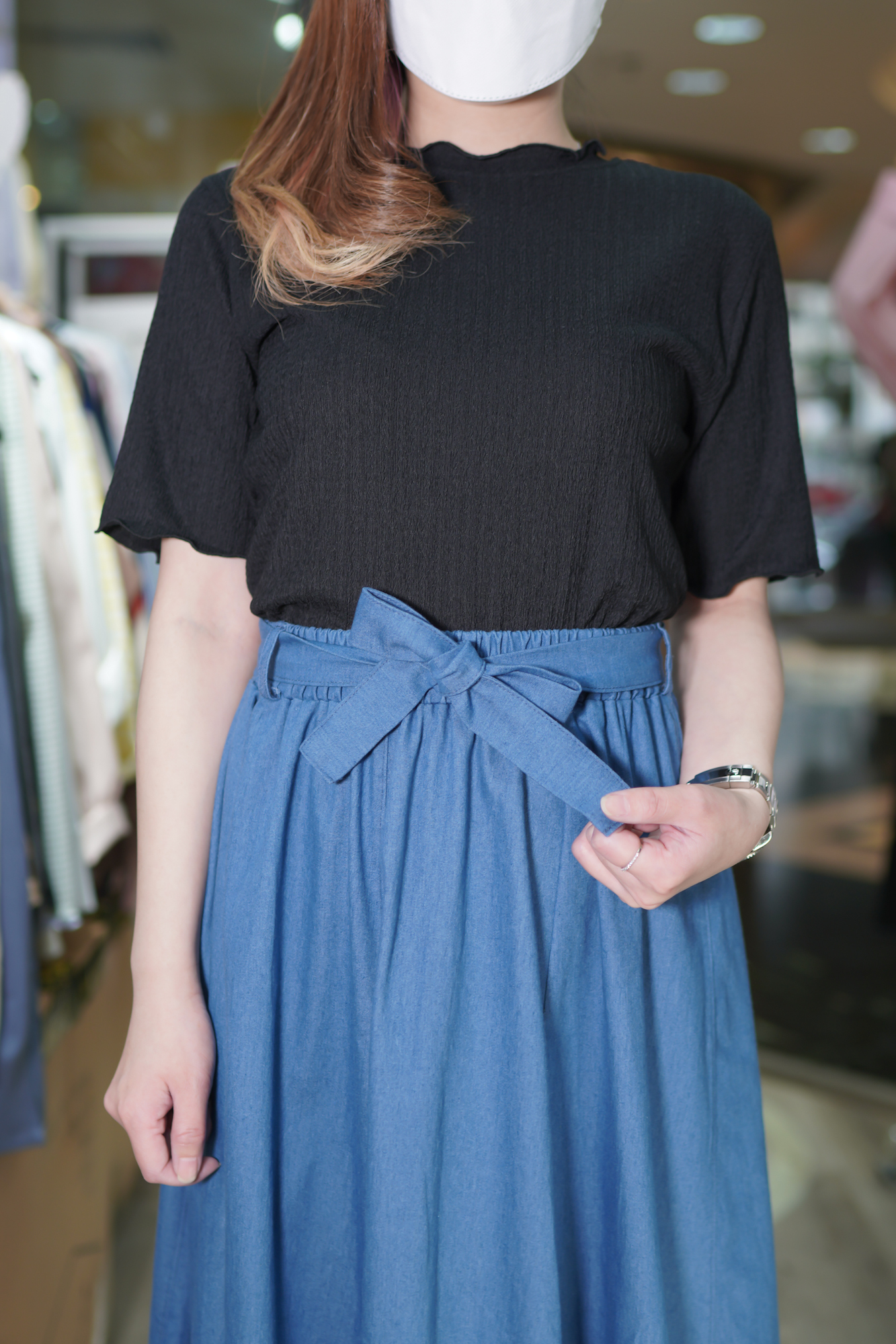 簡約彈性款上衣(12450)&軟牛仔腰筋腰裙(33342)