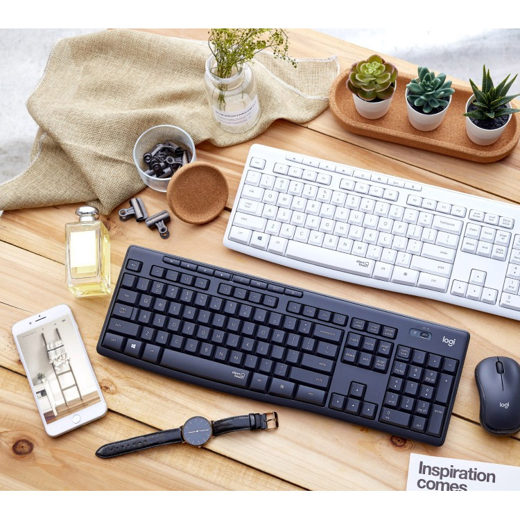 《限量》羅技 MK295 無線靜音鍵鼠組（石墨灰/珍珠白）