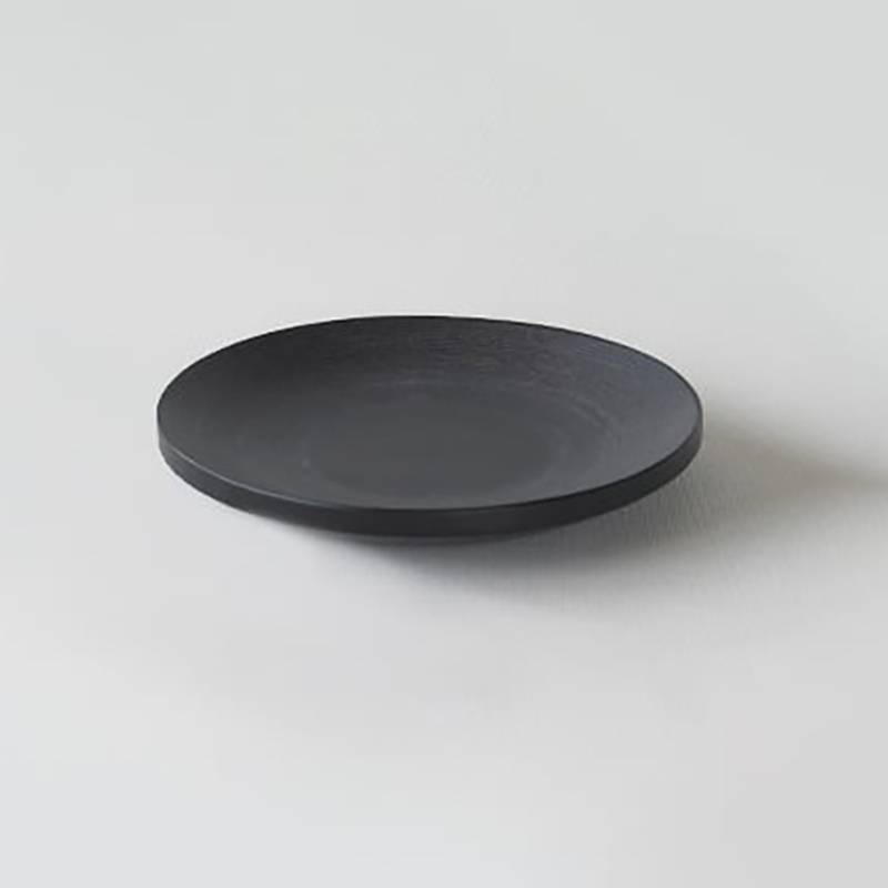 日本 BUNACO 黑色木製茶杯碟