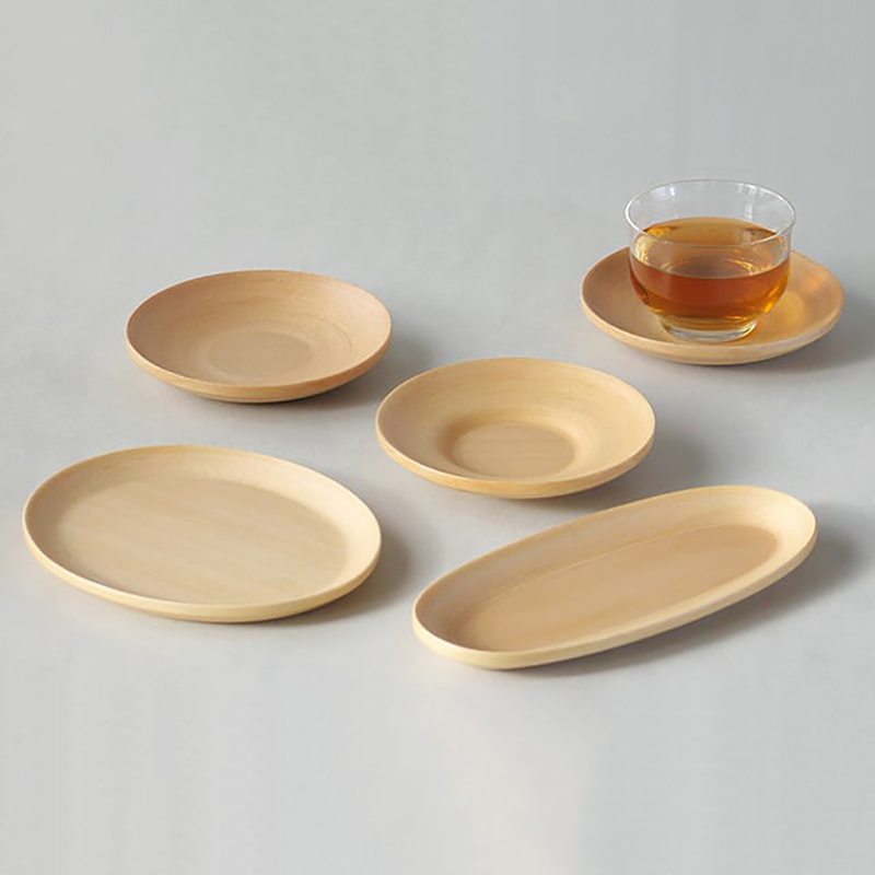 日本 BUNACO 原本色木製茶杯碟