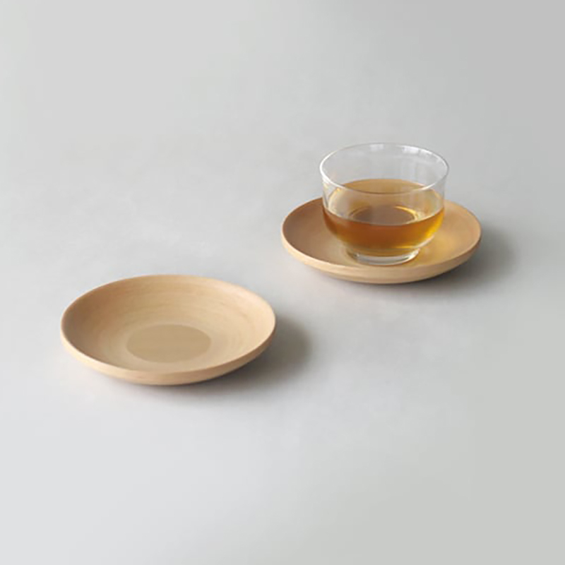 日本 BUNACO 原本色木製茶杯碟